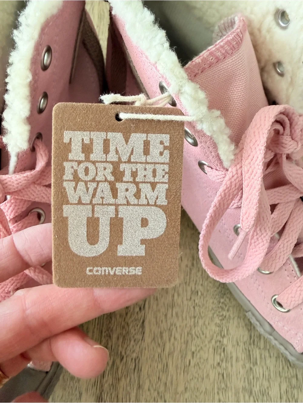 CONVERSE All Star TIME FOR THE WARM UP Pink SUEDE High Tops Junior 6 women’s 8